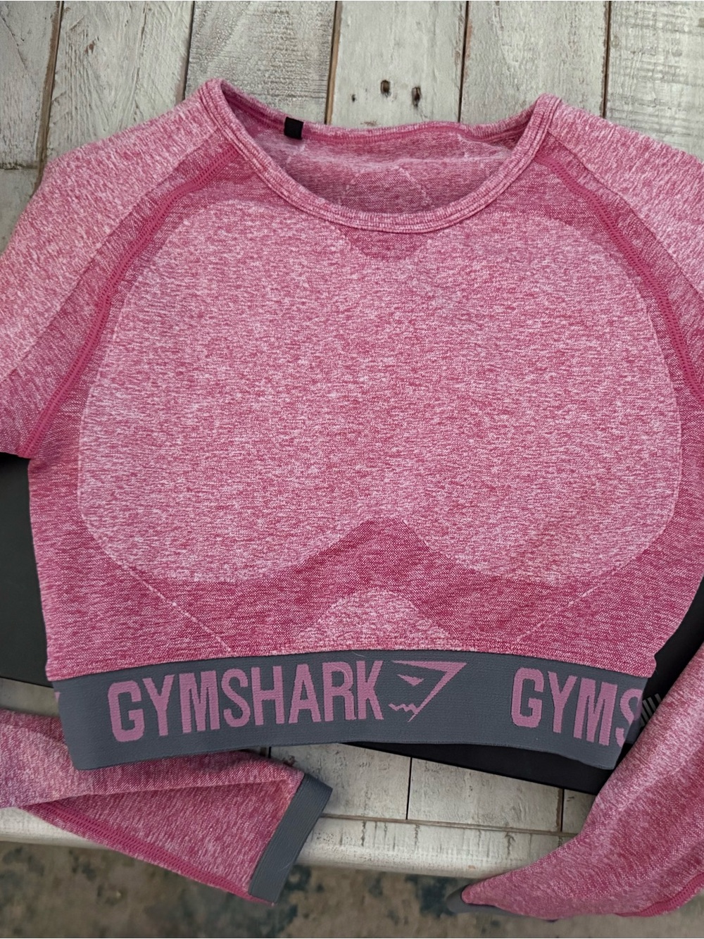 Gymshark Heather Rose Seamless Long Sleeve Crop Top